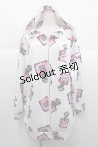 MA*RS / オリジナルプリントパーカー  白Ｘピンク I-25-11-24-008-EL-TO-SA-ZI