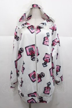 画像1: MA*RS / オリジナルプリントパーカー  白Ｘピンク I-25-11-24-008-EL-TO-SA-ZI