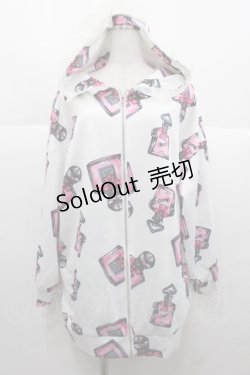 画像1: MA*RS / オリジナルプリントパーカー  白Ｘピンク I-25-11-24-008-EL-TO-SA-ZI