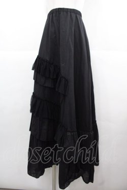 画像1: BPN / フリルボリュームロングスカート  黒 I-25-11-24-082-GO-SK-SA-ZI