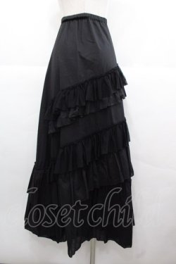 画像2: BPN / フリルボリュームロングスカート  黒 I-25-11-24-082-GO-SK-SA-ZI