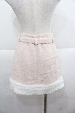 画像2: Honey Cinnamon / 裾ファーツイードスカート  ピンクＸ白 I-25-11-24-085-LO-SK-SA-ZI