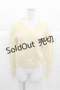 Katie / FLUFFY v neck short cardigan  イエロー I-25-11-24-011-LO-TO-SA-ZI