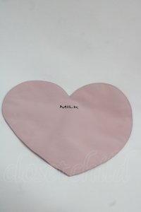 MILK / ハートポーチ  ピンクＸ黒 I-25-11-24-114-ML-BG-SA-ZI