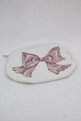 MILK / リボンプリントポーチ  白Ｘピンク I-25-11-24-115-ML-ZA-SA-ZI