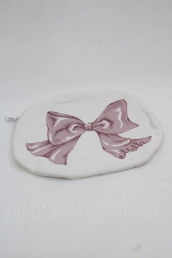 画像1: MILK / リボンプリントポーチ  白Ｘピンク I-25-11-24-115-ML-ZA-SA-ZI