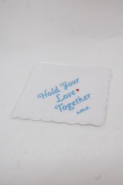 画像1: MILK / 刺繍ハンカチ  白Ｘ青 I-25-11-24-117-ML-ZA-SA-ZI