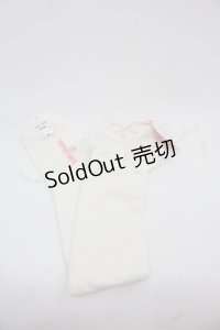 BABY,THE STARS SHINE BRIGHT / リボン通しレースオーバーニーソックス  白 I-25-11-24-120-BA-ZA-SA-ZI