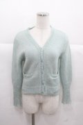 Katie / FLUFFY v neck short cardigan  サックス I-25-11-24-012-LO-TO-SA-ZI