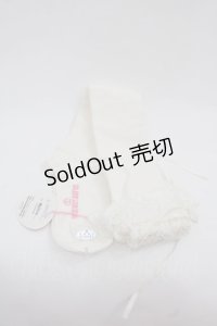 BABY,THE STARS SHINE BRIGHT / リボン通しレースオーバーニーソックス  白 I-25-11-24-121-BA-ZA-SA-ZI