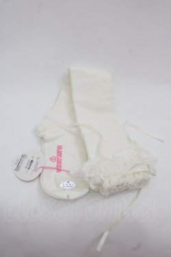 画像1: BABY,THE STARS SHINE BRIGHT / リボン通しレースオーバーニーソックス  白 I-25-11-24-121-BA-ZA-SA-ZI