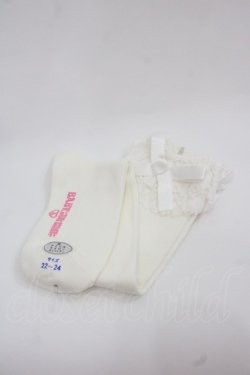 画像1: BABY,THE STARS SHINE BRIGHT / トーションレースハイソックス  白 I-25-11-24-122-BA-ZA-SA-ZI