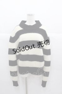 Katie / ボーダーモヘアニット  ホワイト×ブラック I-25-11-24-013-LO-TO-SA-ZI