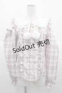 Ank Rouge / 肩開きスピンドルブラウス  ピンク I-25-11-24-002-CA-BL-SA-ZI