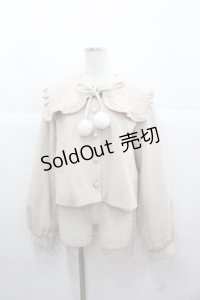 Honey Cinnamon / パールスクエア襟ショートコート  アイボリー I-25-11-24-026-LO-CO-SA-ZI