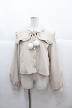 画像1: Honey Cinnamon / パールスクエア襟ショートコート  アイボリー I-25-11-24-026-LO-CO-SA-ZI