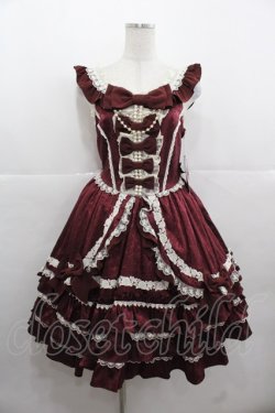 画像1: Angelic Pretty / ローズガーデンプリンセスジャンパースカート  ボルドー I-25-11-24-038-AP-OP-SA-ZI