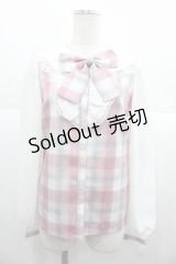 Princess Melody / チェックりぼん付きブラウス  ピンクちぇっく I-25-11-24-004-EL-TO-SA-ZI