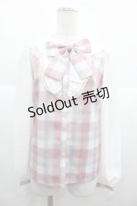 Princess Melody / チェックりぼん付きブラウス  ピンクちぇっく I-25-11-24-004-EL-TO-SA-ZI