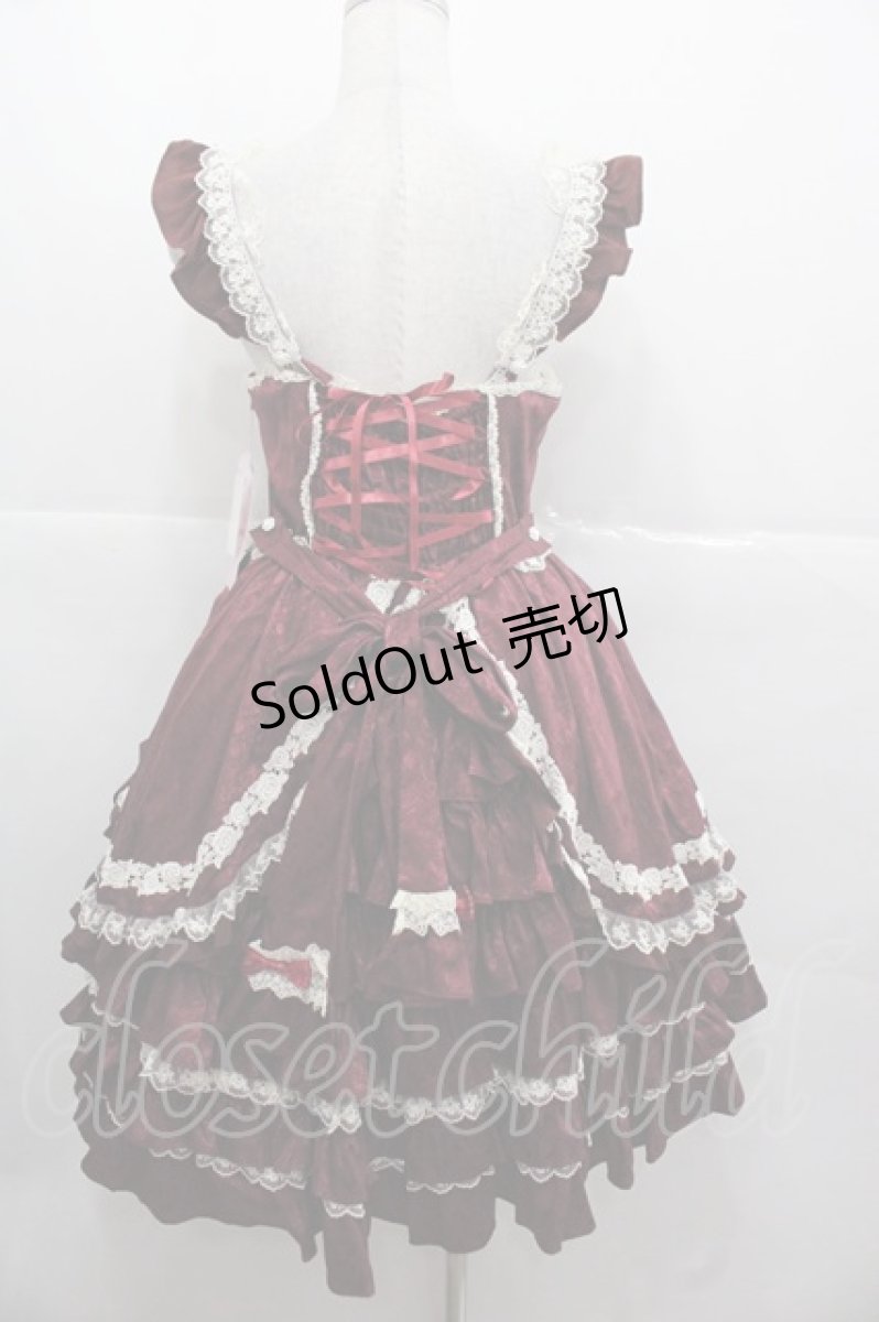 画像2: Angelic Pretty / ローズガーデンプリンセスジャンパースカート  ボルドー I-25-11-24-038-AP-OP-SA-ZI (2)