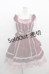 Angelic Pretty / ストライプフリルレースアップエンジェルジャンパースカート  ボルドー I-25-11-24-039-AP-OP-SA-ZI