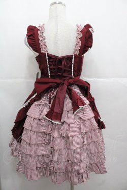 画像2: Angelic Pretty / ストライプフリルレースアップエンジェルジャンパースカート  ボルドー I-25-11-24-039-AP-OP-SA-ZI