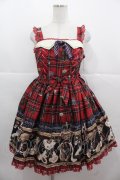 Angelic Pretty / British Bearジャンパースカート  赤 I-25-11-24-040-AP-OP-SA-ZI