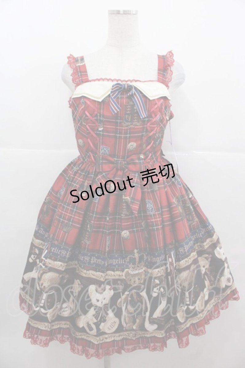画像1: Angelic Pretty / British Bearジャンパースカート  赤 I-25-11-24-040-AP-OP-SA-ZI (1)