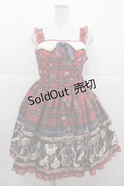 画像1: Angelic Pretty / British Bearジャンパースカート  赤 I-25-11-24-040-AP-OP-SA-ZI