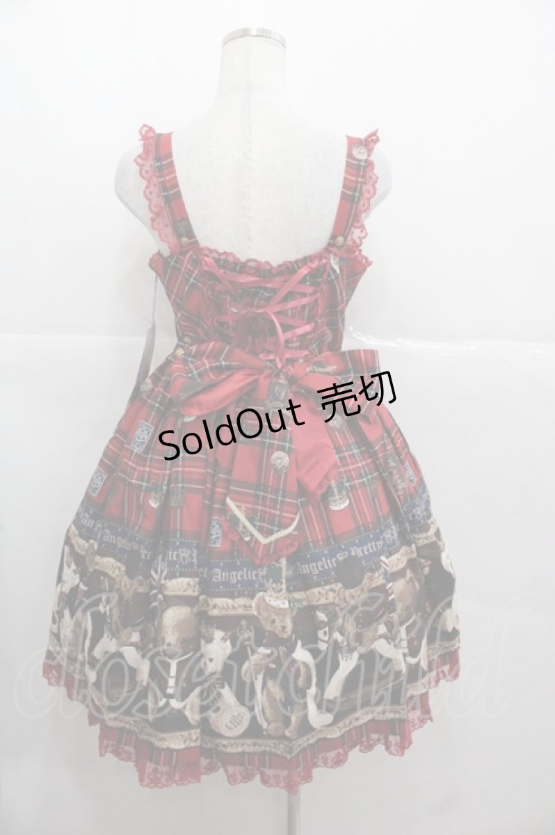 画像2: Angelic Pretty / British Bearジャンパースカート  赤 I-25-11-24-040-AP-OP-SA-ZI (2)