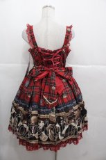 画像2: Angelic Pretty / British Bearジャンパースカート  赤 I-25-11-24-040-AP-OP-SA-ZI (2)