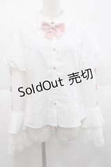 To Alice / ヴィンテージドールブラウス L 白Ｘピンク I-25-11-27-001-LO-BL-SA-ZI