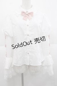 To Alice / ヴィンテージドールブラウス L 白Ｘピンク I-25-11-27-001-LO-BL-SA-ZI