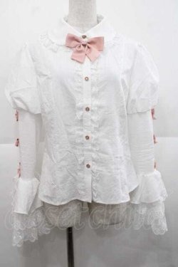 画像1: To Alice / ヴィンテージドールブラウス L 白Ｘピンク I-25-11-27-001-LO-BL-SA-ZI