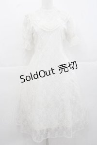 F i.n.t / ヨークフリル総レースワンピース  白 I-25-11-27-033-CA-OP-SA-ZI
