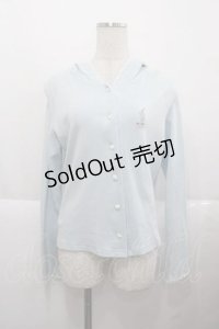 MAM / トランプウサギ刺繍うさみみフードカーディガン  サックス I-25-11-27-006-LO-TO-SA-ZI