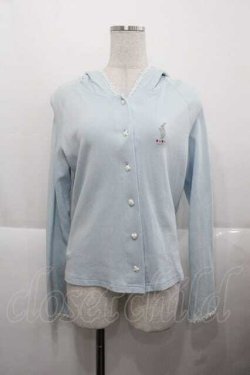 画像1: MAM / トランプウサギ刺繍うさみみフードカーディガン  サックス I-25-11-27-006-LO-TO-SA-ZI