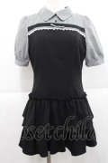 evelyn / ドッキングティアードワンピース  黒Ｘ白 I-25-11-27-038-LO-OP-SA-ZI