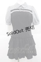 evelyn / ドッキングティアードワンピース  黒Ｘ白 I-25-11-27-038-LO-OP-SA-ZI