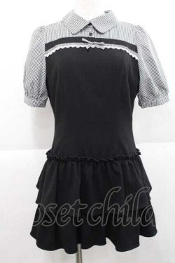 画像1: evelyn / ドッキングティアードワンピース  黒Ｘ白 I-25-11-27-038-LO-OP-SA-ZI
