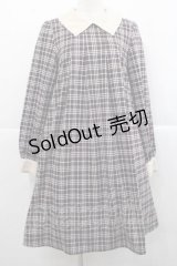 axes femme POETIQUE / 襟付きチェックワンピース M ボルドー I-25-11-27-039-AX-OP-SA-ZI