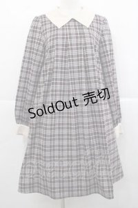 axes femme POETIQUE / 襟付きチェックワンピース M ボルドー I-25-11-27-039-AX-OP-SA-ZI