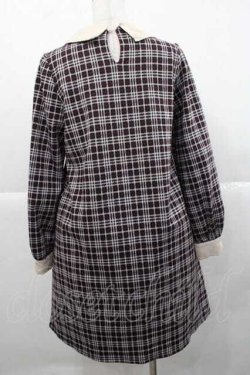 画像2: axes femme POETIQUE / 襟付きチェックワンピース M ボルドー I-25-11-27-039-AX-OP-SA-ZI