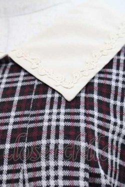 画像3: axes femme POETIQUE / 襟付きチェックワンピース M ボルドー I-25-11-27-039-AX-OP-SA-ZI