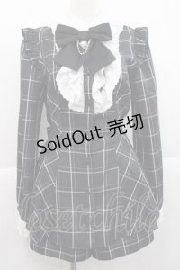 Secret Honey / チェックブラウス&ショートパンツセットアップ  黒チェックＸ白 I-25-11-27-040-CA-OP-SA-ZI