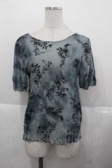 axes femme / 袖ギャザーシアーインナー  ブルーグリーン I-25-11-27-007-AX-TO-SA-ZI