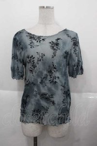 axes femme / 袖ギャザーシアーインナー  ブルーグリーン I-25-11-27-007-AX-TO-SA-ZI