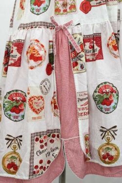 画像5: PINK HOUSE / チェリープリントパッチワーク風ワンピース  白Ｘ赤 I-25-11-27-046-LO-OP-SA-ZI