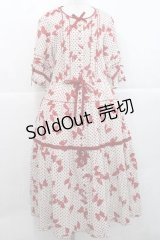 PINK HOUSE / 水玉りぼんプリントワンピース  アイボリー×赤 I-25-11-27-047-LO-OP-SA-ZI