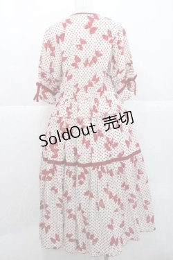 画像2: PINK HOUSE / 水玉りぼんプリントワンピース  アイボリー×赤 I-25-11-27-047-LO-OP-SA-ZI